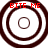 Four circular red-and-white icons with "BITE ME" text, each showing distinct concentric ring patterns in a
