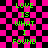 Pixelated text 'LOVE IS WHAT I FOUND' repeated on a pink and black checkered background with a distorted, mirrored effect.