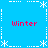 A static blue background displays four red "Winter" texts and white snowflake patterns arranged symmetrically in a with dotted lines