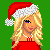 A static contact sheet of a Christmas-themed animated buddy icon featuring pixel art characters and repeated text on green and red backgrounds.
