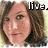 A four- of a woman's face with text overlays: 'live.', 'Laugh.', 'Love.' in top-left, top-right, and bottom-left