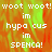 Pixelated text on a fiery orange and green background with a gray rectangle on the right side.