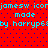Red background with blue dot pattern and cyan pixelated text repeating 'jamesw icorjamesw ico made made by harrypeyby harrype' in two horizontal