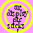 Four identical circular icons with yellow rings on pink background, each containing stacked text 'air', 'display', 'pic', 'select' in dark purple.