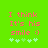 Green background with pink text reading 'I think It's his smile :)' and five light green plus signs below, showing animation changes in the fourth sign.