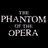 Animated sequence showing a stylized figure in red and gray against black background with repeated 'THE PHANTOM OF THE OPERA' text above.