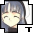 Anime-style character with dark blue hair and bangs, closed eyes, light skin, wearing black top; repeated in pattern with 'RT' text overlays