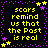 A contact sheet of six animated frames showing a repeating text-based design with yellow and purple pixelated elements on black background.