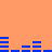 Blue rectangular bars of varying lengths arranged in horizontal on an orange background, with some bars shifting position across frames