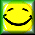 Two side-by-side yellow smiley faces with closed eyes; left face has a wide black curved mouth, right face has a narrow downturned black mouth.