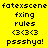 Pixelated text and symbols on four colored backgrounds with identical content across all sections.