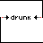 A 2x2 contact sheet of three animated frames showing a pixel art icon with the word "drunk" and changing red star symbols on white backgrounds.