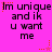 Pixelated text on bright pink background with orange and red star animations, repeating 'Im unique and ik u want me' in two