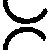 Black pixelated shapes on gray background: two curved lines, a fish-like form, a circular arc, and a C-shaped curve.