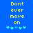 Blue background with yellow pixelated text reading 'Dont ever move on' and five cyan plus symbols below, two versions of the symbol set differ in color intensity.