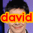 A person with dark hair and a light-colored shirt appears in four ; the top-left shows red text 'david' over the face, while the top-right displays 'archu leta', and the bottom-left has no text