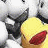 yellow cartoon faces with red cheeks and black eyes, each displaying 'dare to be different' text in varying colors against a white cloud background