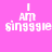 Four display the text "I AM singggie" in white pixelated font against solid backgrounds of pink, light pink, orange, and light pink