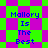 Pixelated text 'Mallory Is The Best' repeated across a green and purple checkered background with shifting diamond patterns.