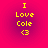 Yellow pixelated text on a pink-to-purple gradient background reads "I Love Cole <3" in four identical