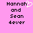 Pixelated text on pink background with a white heart symbol replacing the 'h' in Hannah.