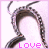 Animated contact sheet of a pink and black chain-link design with the word "love" in pink text, displayed across five frames on a light background.