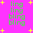 Bright pink background with yellow starbursts; green text 'ling' and 'bling' arranged in vertical , some text slightly shifted in different frames