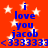 Red background with white stars and blue text reading "i love you jacob <333333" in two identical vertical
