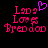Pixelated text 'Lady Love Bredoo' in pink with a purple heart above the first line on black background, two identical frames side-by-side.