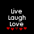 Pixelated text 'Live Laugh Love' in white with red heart symbols below on black background, showing animation change between