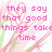 Pixelated pink text on a white background with green and pink floral patterns, displaying four phrases in a