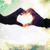 Animated sequence showing hands forming a heart shape, a person holding a peace sign, and a couple dancing in a park.