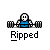 Pixel art contact sheet of a weightlifter character performing a lift across nine frames with text labels and speech bubbles.