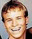 Three pixelated headshots of a young man with light brown hair against different colored backgrounds, showing varied expressions and angles.