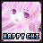 Pixelated static icon with pink and purple background featuring abstract shapes and text reading "HAPPY CHI" at the bottom.