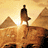 A 4-frame animated contact sheet showing a figure running across pyramids with reflection, transitioning to a rocket launch and ending with the text "JUMPER" on black background.
