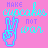 Pixelated cyan hand making peace sign on pink background with repeated text "MAKE cupcakes NOT war" in cyan and purple.