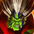 A 48x48 pixel buddy icon featuring a green-skinned cartoon character with large white horns and purple accents on the left, alongside a red circular logo with black text reading "CHAOTIC" on the right.