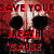 Pixelated skull with red text reading 'SAVE YOUR BREATH 'CAUSE YOU'LL NEED IT WHEN YOU HANG FROM THE LOPE' on a red and black background.
