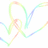 Rainbow-colored heart-shaped line art with black pixelated text reading "Love me Or Hate me" on a white background.