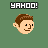 Nine pixelated character icons arranged in a on a green background, each with 'YAHOO!' text above