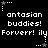 Black background with white pixelated text and star-shaped icons, displaying repeated phrases and animated star positions.