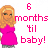 Pixelated 48x48 AIM buddy icon featuring a blonde woman in a pink top with text reading '6 months til baby!' on white background.