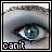 nine pixelated eye close-ups with text overlays, each showing a blue-green iris and gray eyelid, arranged in three of three