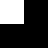 Black and white pixel art icon with text and emoticons in separate white on a black background