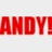 Red pixelated text reading 'ANDY!' in bold uppercase letters on a light background with subtle color noise.