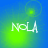 Four- shows 'NOLA' text with shifting green light effects on blue background; each displays distinct glowing patterns around the letters