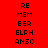 Red background with black pixelated text arranged in two vertical , each containing five lines of text