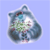 A pixelated, rounded icon with a light blue background, featuring a central figure with green and brown elements and a dark blue outline.