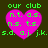 A static image shows four identical pink hearts with green text on a dark background, each heart containing the same set of abbreviations.